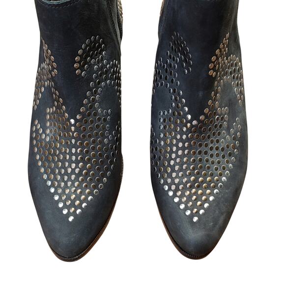 Schutz Distressed Leather Studded Ankle Boots Sz 8 – Rocker Western Vibe - Picture 6 of 10